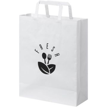 Kraft 80-90 g/m2 Paper Bag With Flat Handles - 25 x 11 x 32 cm - White - image main