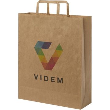Kraft 80-90 g/m2 Paper Bag With Flat Handles - 32 x 12 x 40 cm - Kraft brown - image main