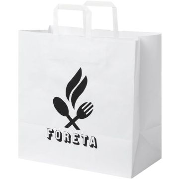 Kraft 80-90 g/m2 Paper Bag With Flat Handles - 34 x 20 x 35 cm - White - image main