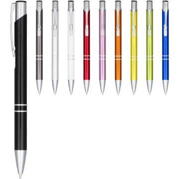 Moneta Anodized Aluminium Click Ballpoint Pen (Black Ink) - Black - image main