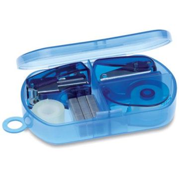 Stationery Set In Plastic Box - Transparent Blue - item picture front