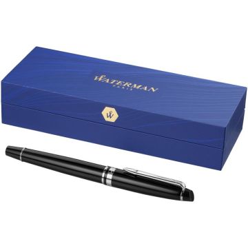 Waterman Expert Fountain Pen (Blue Ink) - Black, Chrome - image main