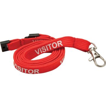 10mm Tubular Lanyards Pre-Printed: VISITOR/EXHIBITOR/STAFF/CONTRACTOR