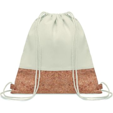 160Gr/M² Cotton Drawstring Bag - Beige - item picture front