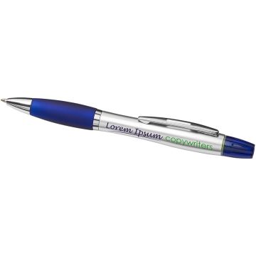 Curvy Ballpoint Pen With Highlighter