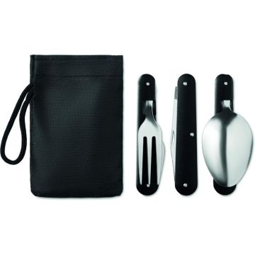 3-Piece Camping Utensils Set - Black - item picture front