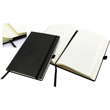 A5 Casebound Notebook With A Black Elastic Strap And Pen Loop
