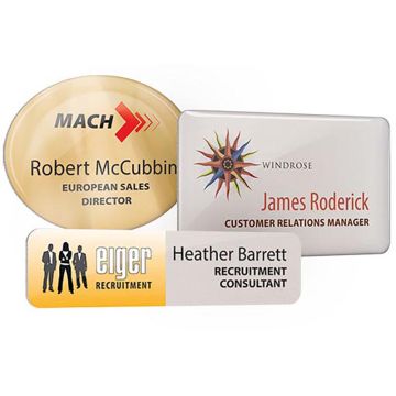 Personalised Standard Size Domed Metal Name Badges