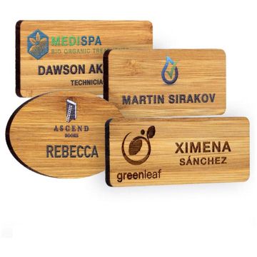 Bamboo Personalised Name Badges
