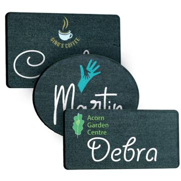 Bamboo Blackboard Reusable Name Badge