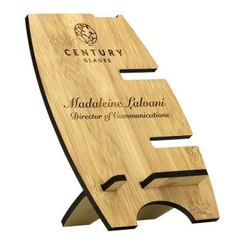 Bamboo Large Phone/Tablet Stand With Watch Holder (Eco Pack Range)
