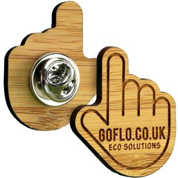 Bespoke Shaped Bamboo Clutch Pin Badge Up To 35mm x 35mm