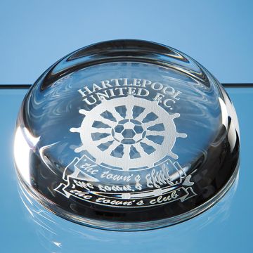 8.8cm Optical Crystal Flat Top Dome Paperweight