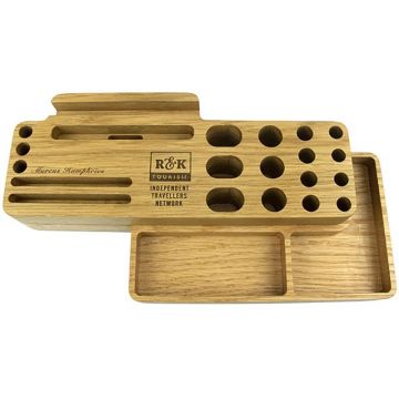 Two Tier Oak Desk Organiser With Full Colour Print