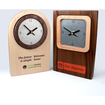 Real Dual Wood Clocks