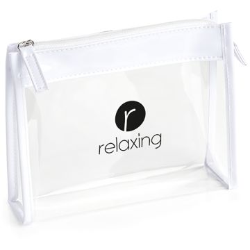 Clear PVC Bag With White Trim And Zipper