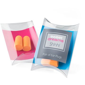 Pair Of Orange Ear Plugs In A Pillow Pack