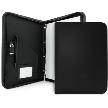 Clapham PU A4 Zipped Ring Binder