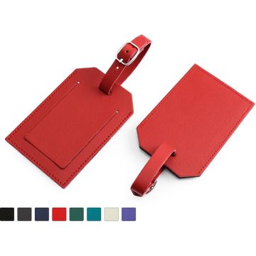 Recycled Eleather Rectangular Luggage Tag With Security Flap