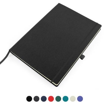 Recycled Eleather A4 Casebound Notebook With Elastic Strap & Pen Loop