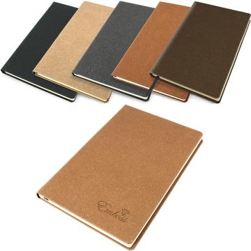 Palma Natural Recycled Leather A5 Casebound Notebook