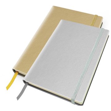 Metallic Leather Look A5 Casebound Notebook With Elastic Strap