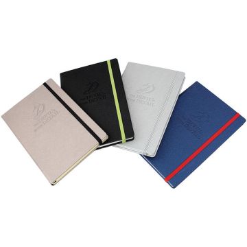 Saffiano A5 Casebound Notebook With Elastic Strap