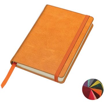 Kensington Distressed Leather Pocket Casebound Notebook With Elastic Strap