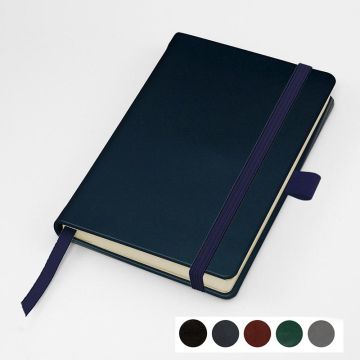 Hampton Leather Pocket Casebound Notebook With Elastic Strap & Pen Loop