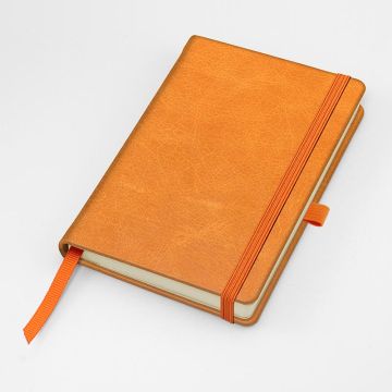 Kensington Distressed Leather Pocket Casebound Notebook With Elastic Strap & Pen Loop