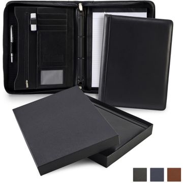 Accent Sandringham Nappa Leather Deluxe A4 Zipped Ring Binder