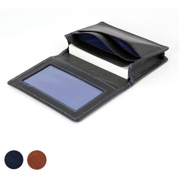 Accent Sandringham Nappa Leather Business Card Holder With Travel Or Oyster Card Window