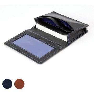 Sandringham Nappa Leather Business Card Holder With Travel Or Oyster Card Window 