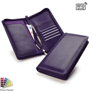 Accent Sandringham Nappa Leather Zipped Travel Wallet With RFID Protection