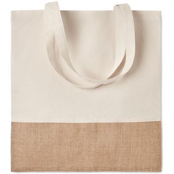 India Tote Shopping Bag With Jute Details