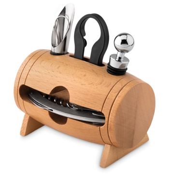Bota 4 pcs Wine Set In Wooden Stand