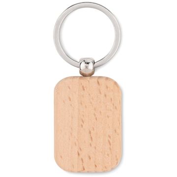 Poty Wood Rectangular Wooden Key Ring