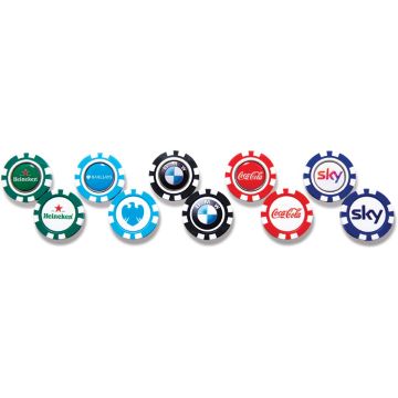 ABS Golf Pokerchip With Removable Ball Marker