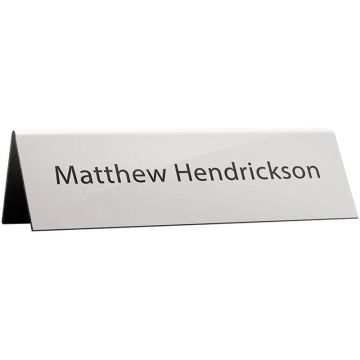 Upside Down Plastic "V" Double Sided Personalised Nameplate - 140mm