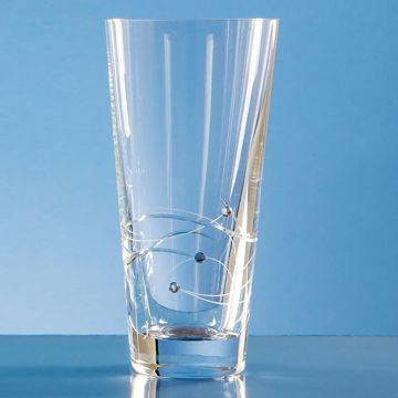 20cm Diamante Conical Vase with Spiral Design Cutting