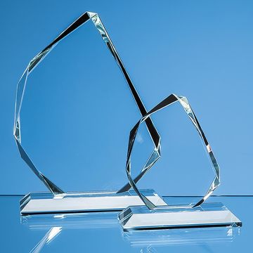 11.5cm x 9.5cm x 15mm Clear Glass Facetted Ice Peak Award