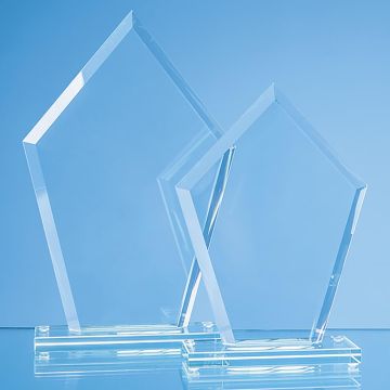 20cm x 14.5cm x 12mm Jade Glass Bevelled Edge Diamond Award