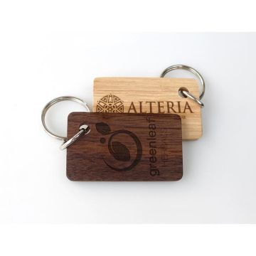 Real Wood Single Sided Engraved Keyrings, Small