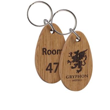 Real Wood Double Sided Engraved Keyrings, Small