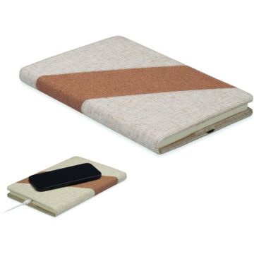 A5 Notebook With 15W Charger - Beige - item picture front