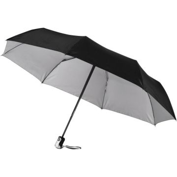 Alex 21.5" Foldable Auto Open/Close Umbrella - Black, Silver - image main