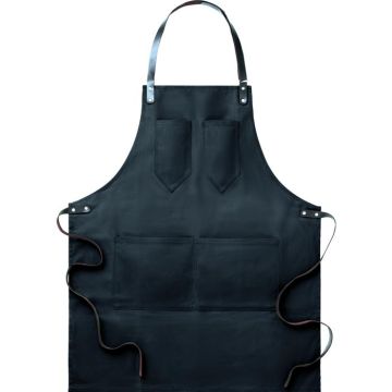 Apron In Leather - Black - item picture front