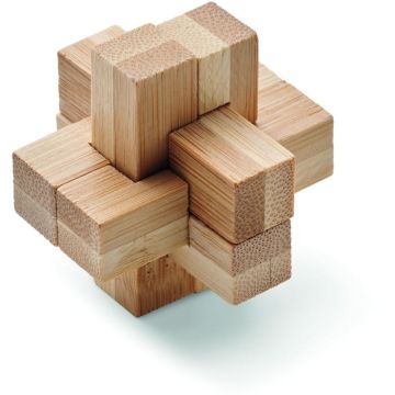 Bamboo Brain Teaser Puzzle - Wood - item picture front