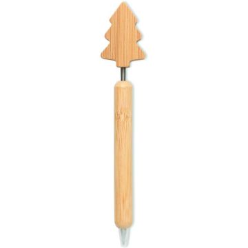 Bamboo Christmas Tree Ball Pen - Wood - item picture front