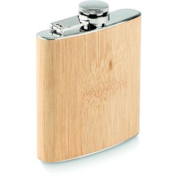 Bamboo Slim Hip Flask 170ml - Beige - item picture front